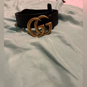 Black Gucci GG Marmont Belt